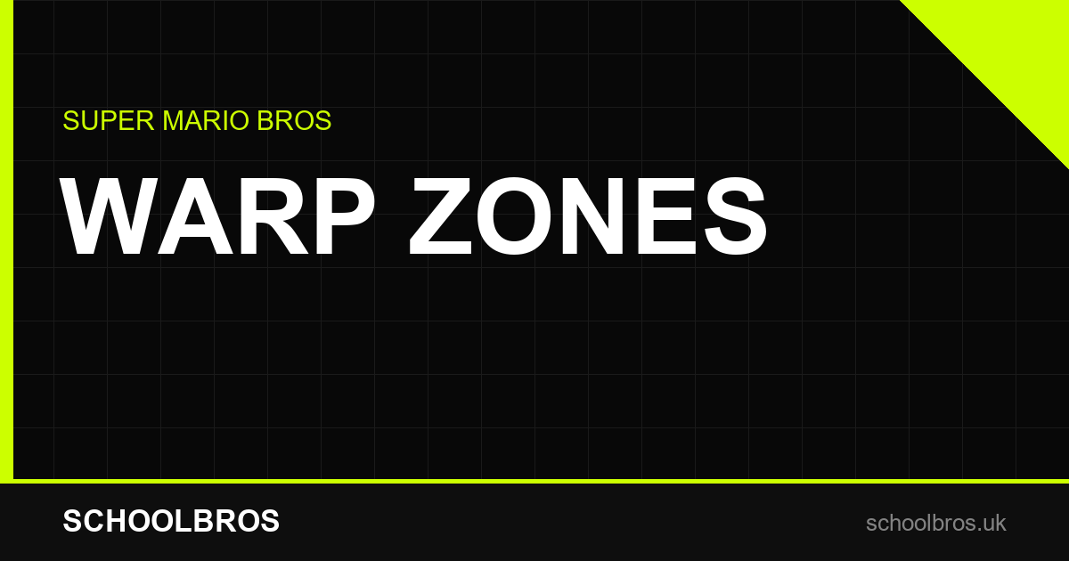 Super Mario Bros warp zone guide showing the pipes leading to Worlds 2, 3 and 4